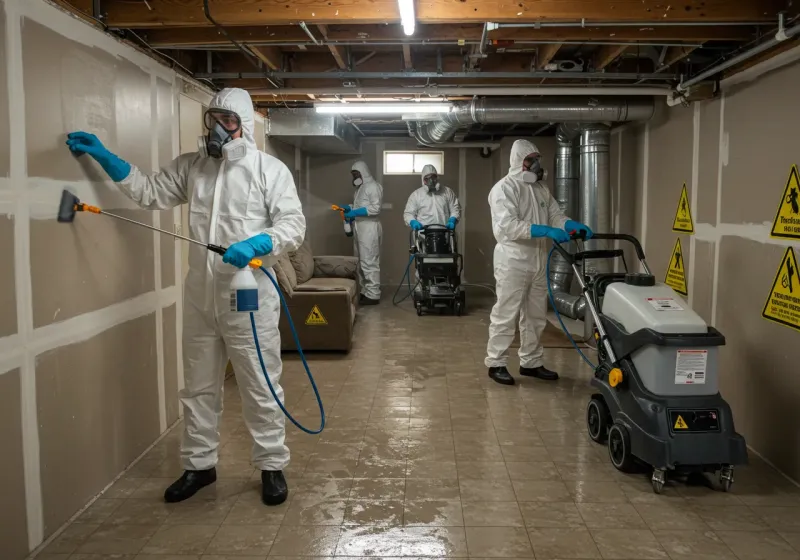 Basement Moisture Removal and Structural Drying process in Jonestown, MS